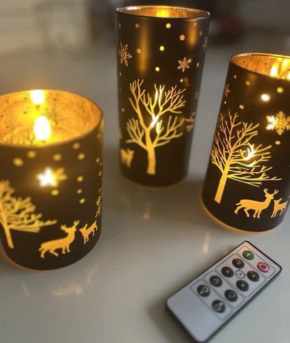 Candele led natale vetro - led,